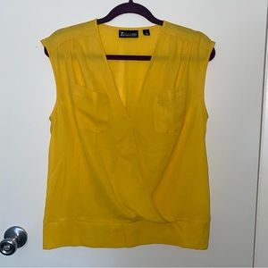 New York & Co. Yellow Sleeveless Blouse - Medium